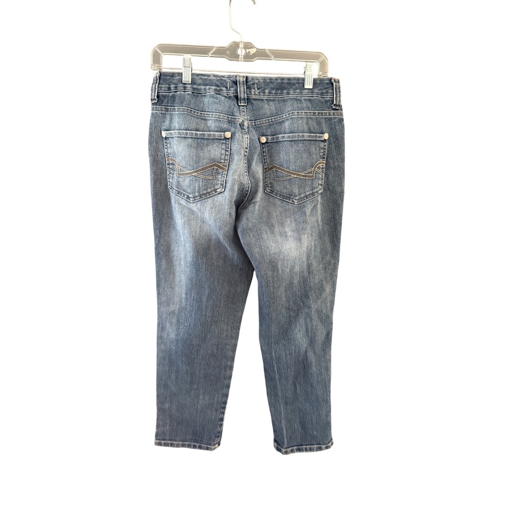 Nine West Vintage America Collection Boho Cropped Jeans Medium Wash Blue 4/27